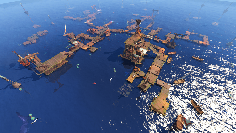 An overhead view of RuneScape's Deep Sea Fishing Hub